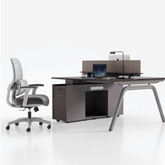 Galaxy-A Modern Metal Frame Office Desk Workstation with Storage Cabinet
